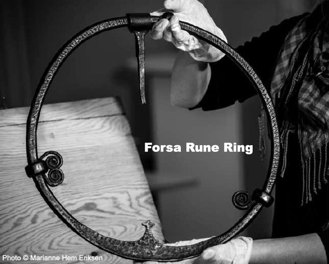 Forsa Ring, Photo by Marianne Hem Eriksen, with a legal runic inscription